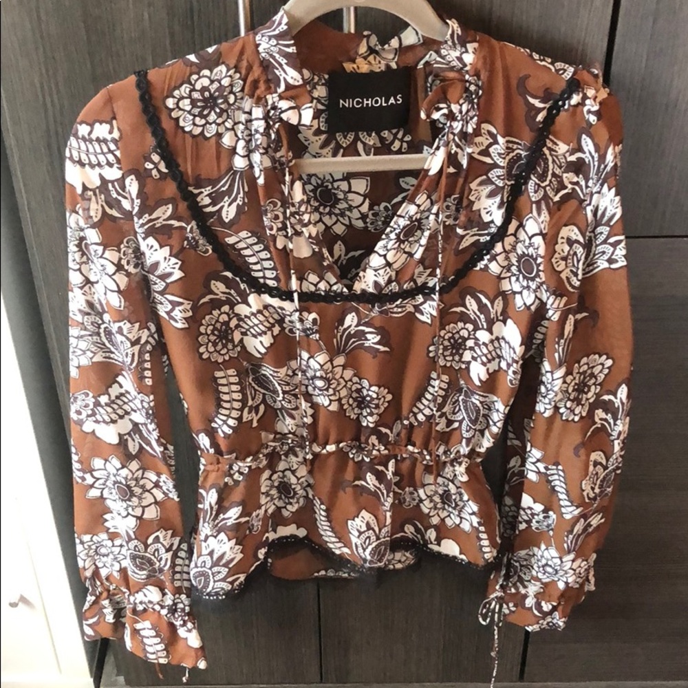 Nicholas vintage silk floral top